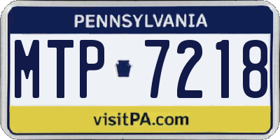 PA license plate MTP7218