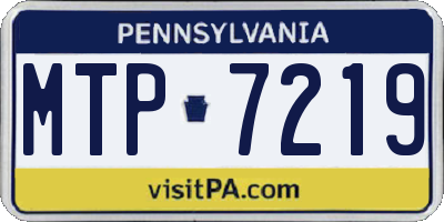 PA license plate MTP7219