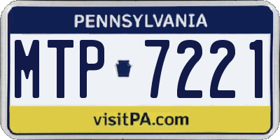 PA license plate MTP7221