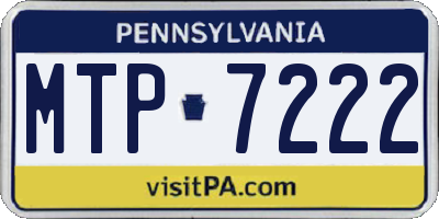 PA license plate MTP7222