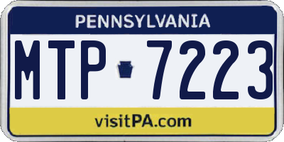 PA license plate MTP7223