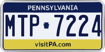 PA license plate MTP7224