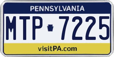 PA license plate MTP7225