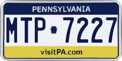 PA license plate MTP7227