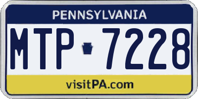 PA license plate MTP7228