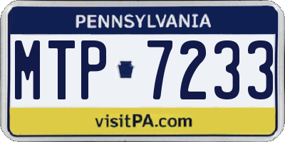 PA license plate MTP7233
