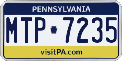 PA license plate MTP7235