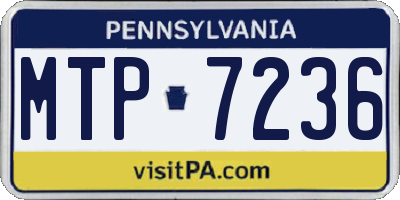 PA license plate MTP7236