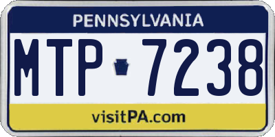 PA license plate MTP7238