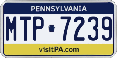 PA license plate MTP7239