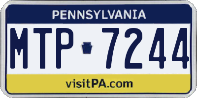 PA license plate MTP7244