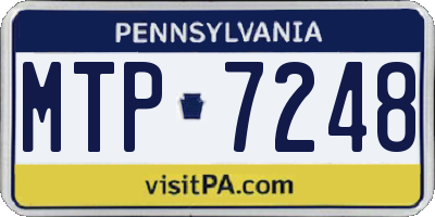 PA license plate MTP7248