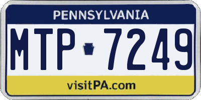 PA license plate MTP7249