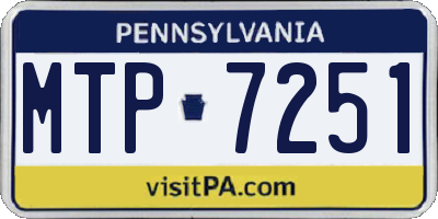 PA license plate MTP7251