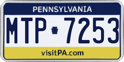 PA license plate MTP7253