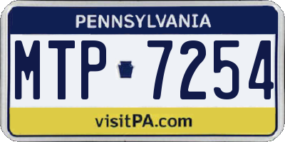 PA license plate MTP7254