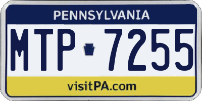 PA license plate MTP7255