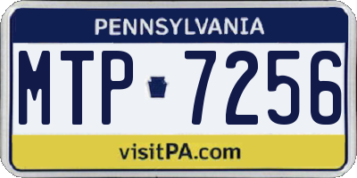 PA license plate MTP7256