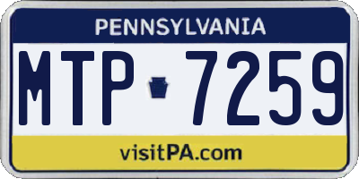 PA license plate MTP7259