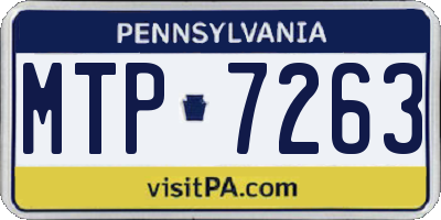 PA license plate MTP7263