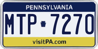 PA license plate MTP7270