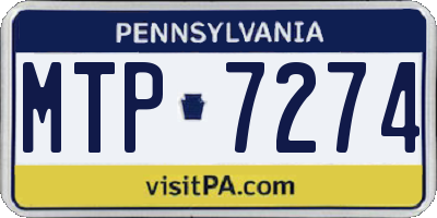 PA license plate MTP7274