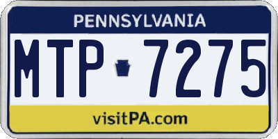 PA license plate MTP7275
