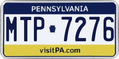 PA license plate MTP7276