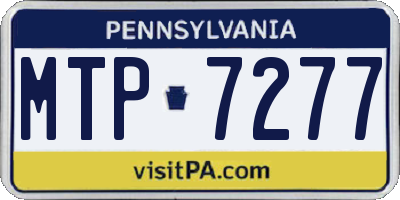 PA license plate MTP7277