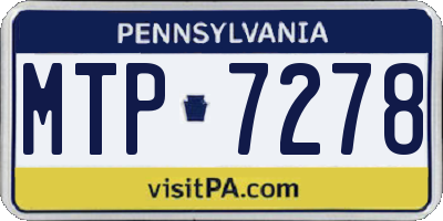 PA license plate MTP7278