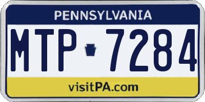 PA license plate MTP7284