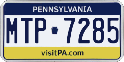 PA license plate MTP7285
