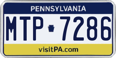 PA license plate MTP7286