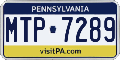 PA license plate MTP7289