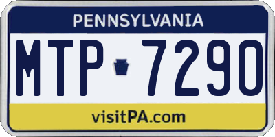 PA license plate MTP7290