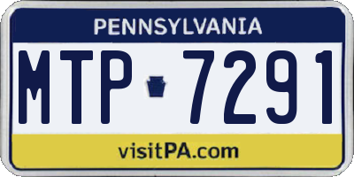 PA license plate MTP7291