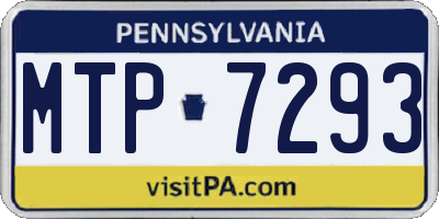 PA license plate MTP7293