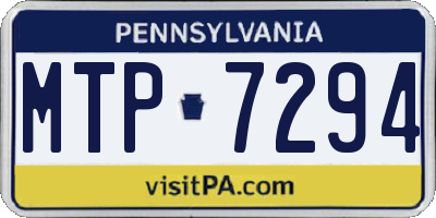 PA license plate MTP7294