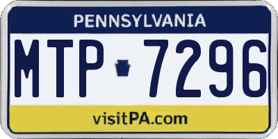 PA license plate MTP7296