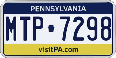 PA license plate MTP7298