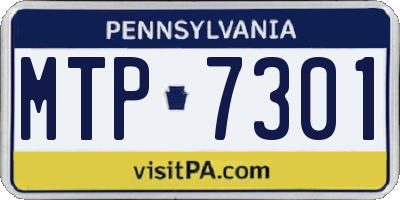 PA license plate MTP7301