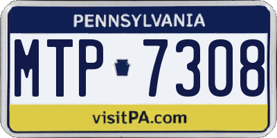 PA license plate MTP7308