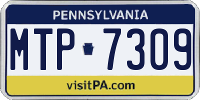 PA license plate MTP7309