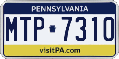 PA license plate MTP7310