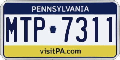 PA license plate MTP7311