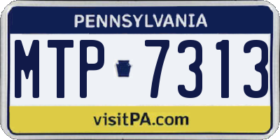 PA license plate MTP7313