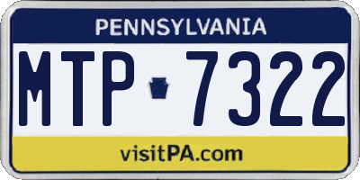 PA license plate MTP7322