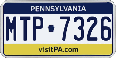 PA license plate MTP7326