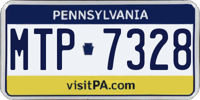 PA license plate MTP7328