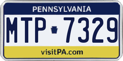 PA license plate MTP7329